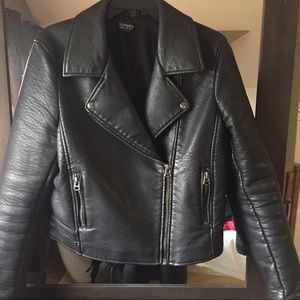 Topshop faux leather jacket