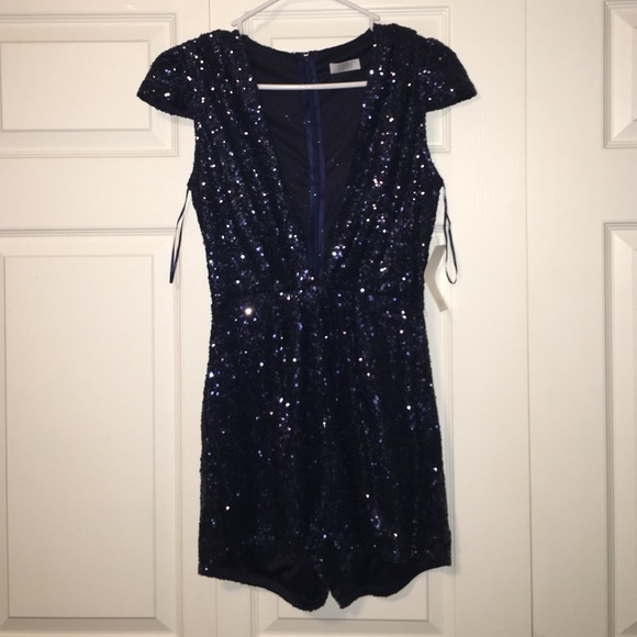 Navy sequin romper!