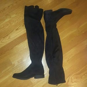 Faux suede over the knee boots