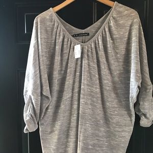 Metallic marbled knit top