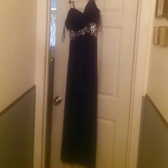 Long violet blue Homecoming dress