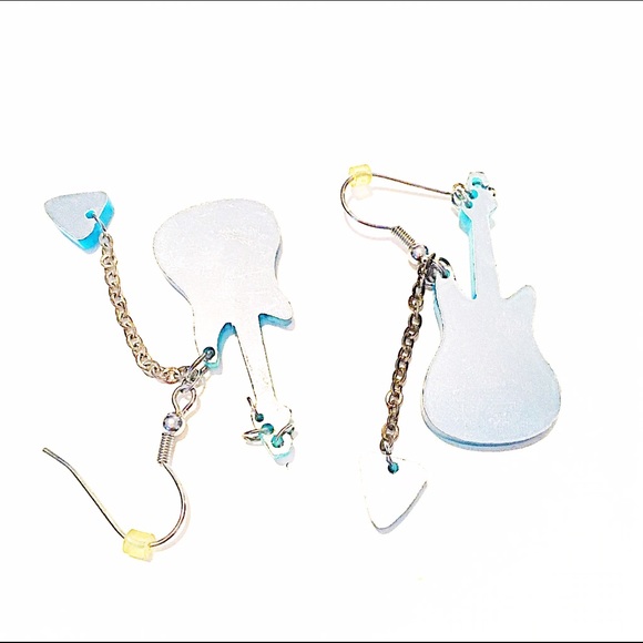 Jewelry - 🎸👂🏼Mirrored Turquoise Guitar Earrings🎸 Jewelry - 🎸👂🏼Mirrored Turquoise Guitar Earrings🎸