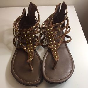 Gold Studded Gladiator Sandals