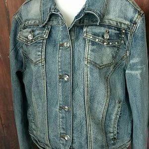 XL Jean Jacket with Cute Buttons