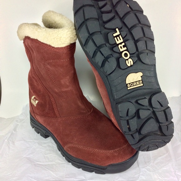 SOREL Water Fall Burgundy Winter Boots 9