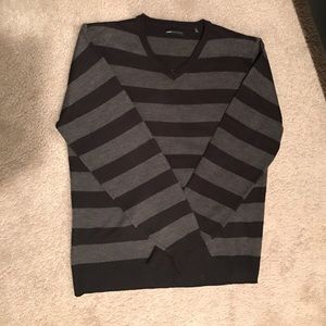 Black & gray striped sweater, excellent condition!