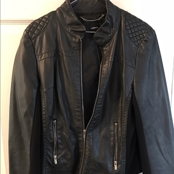 Express faux leather coat