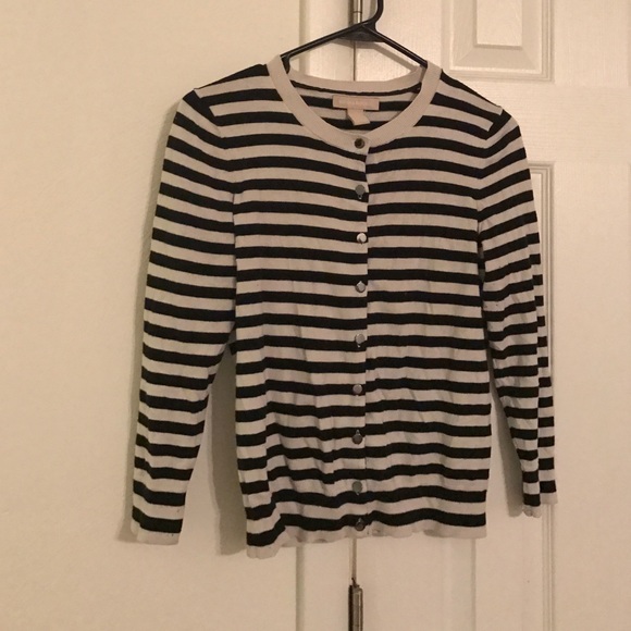 Banana Republic B&W Button Up Sweater