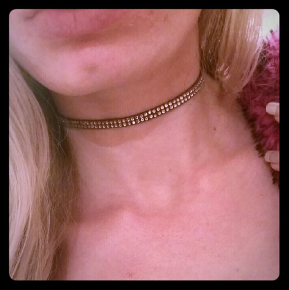 NEW Brown crystal cord choker