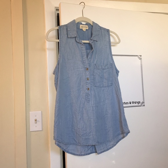 Anthropologie denim wash blouse
