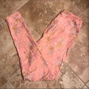 NEW Lularoe Leggings 🌸 Pink and Yellow flowers