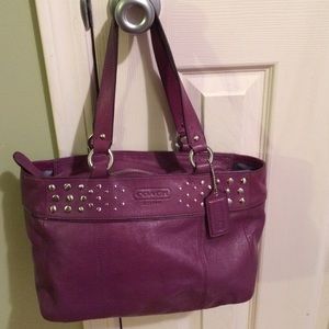 Coach purple all leather purse