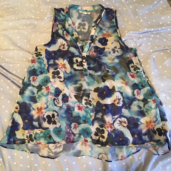 Aeropostale Sheer Floral Tank