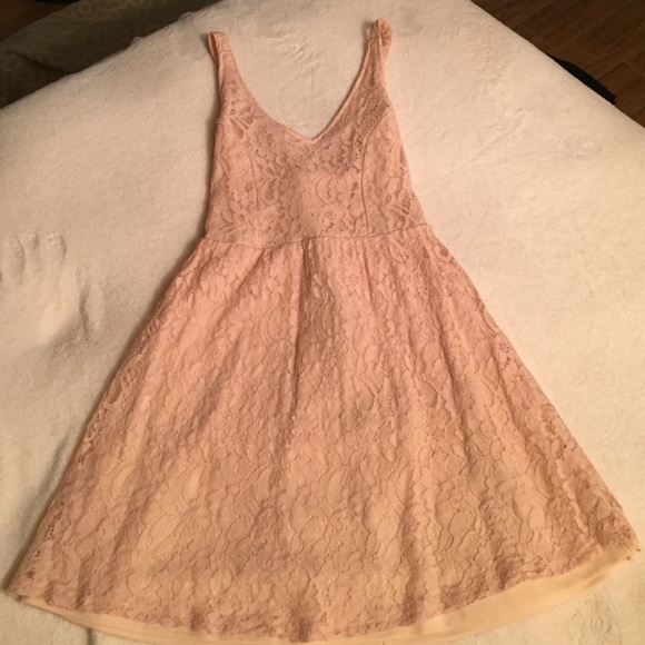 Soft pink floral lace dress