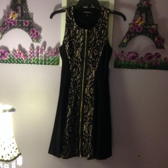 Black Nude and Gold laced Juicy Couture Dress