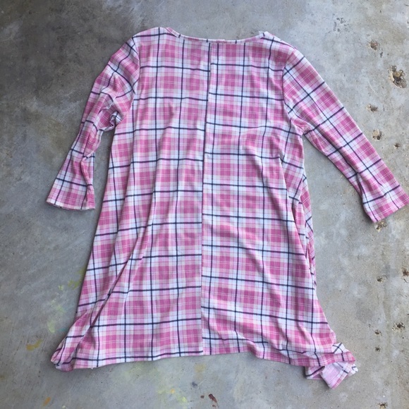 Pink Plaid Peach Love Tunic - Picture 3 of 4