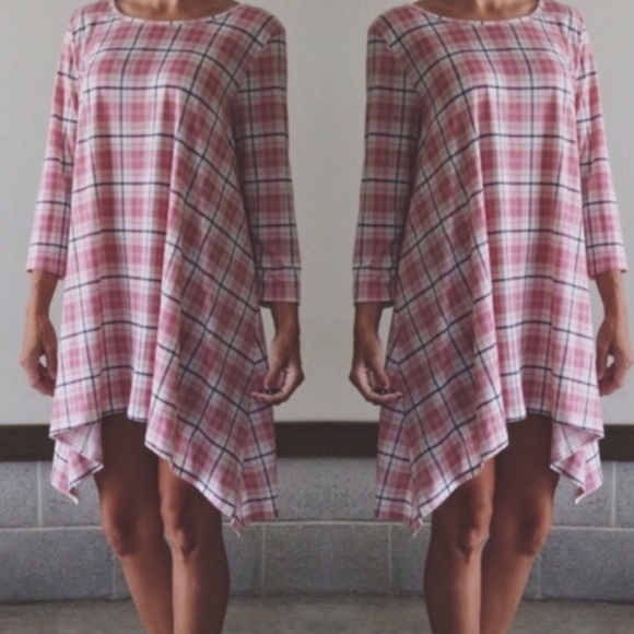 Pink Plaid Peach Love Tunic - Picture 4 of 4