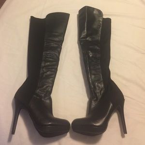 Black thigh high boots