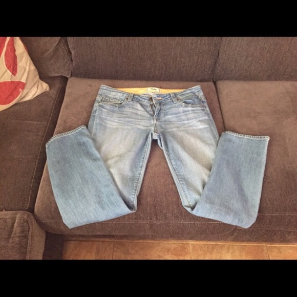 Paige light wash crop skinny jeans