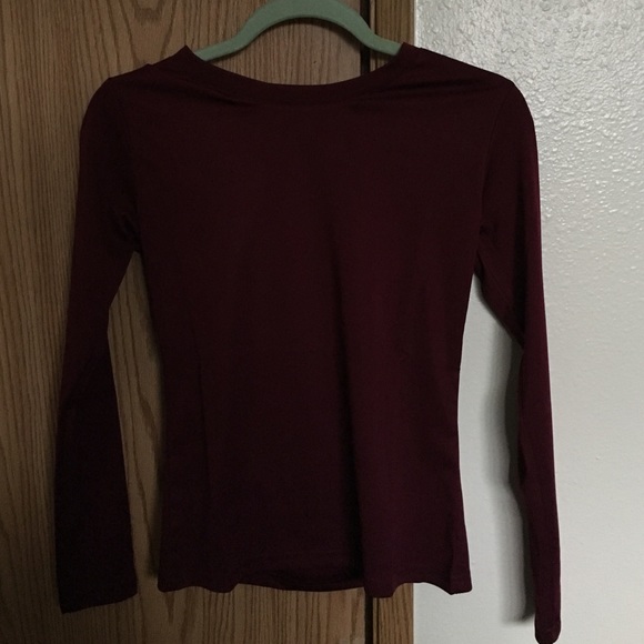 burgundy long sleeve shirt
