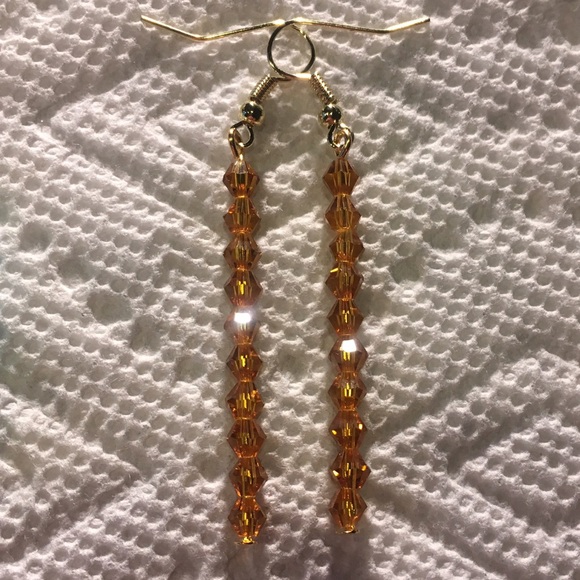 Yellow gold Swarovski crystal earrings