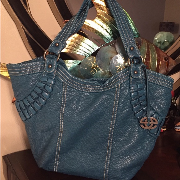 Marcecho Red Handbags - MARC ECHO RED SLOUCHY SHOULDER TOTE TEAL BLUE