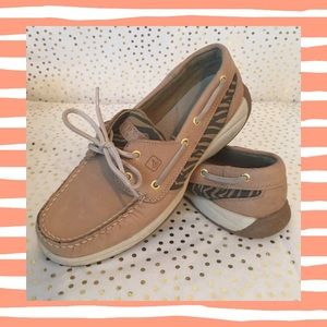 NEW Sperry "Firefish" Boat Shoes With Animal Print