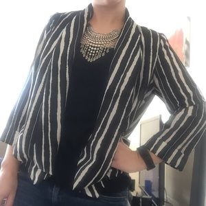 Black and White Stripped Lightweight Blazer