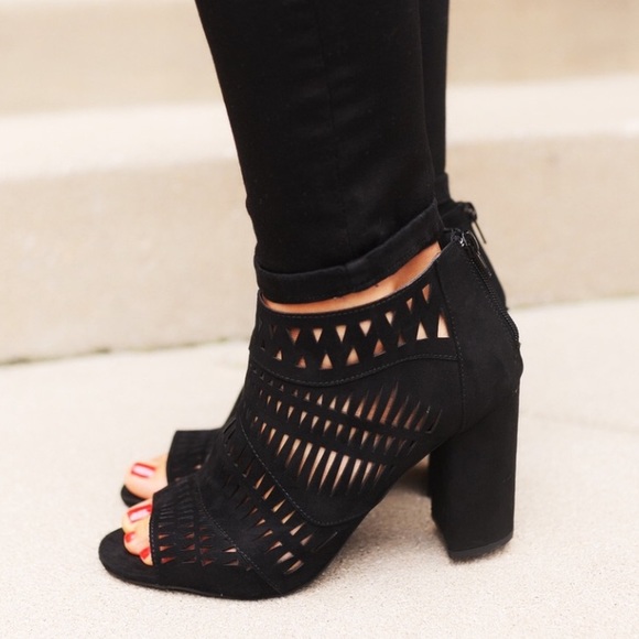 Shoes - Black Cut Out Booties