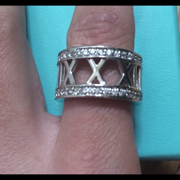 Roman numeral ring matches Tiffany earrings