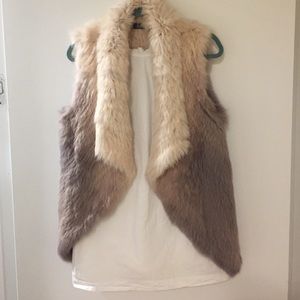 Blush rabbit fur vest