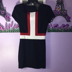 Black White and Red mini dress