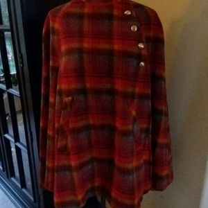 Plaid Wool Cape