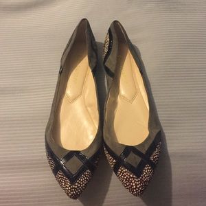 Enzo Angiolini size 7.5 M flats with real fur