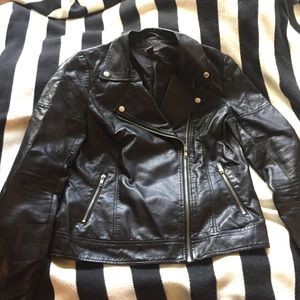 Black faux leather jacket