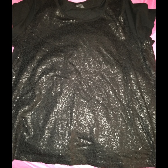 Sequins short sleeve T-shirt