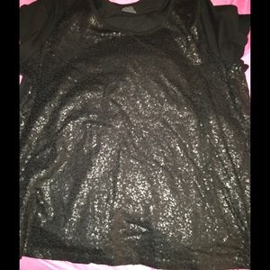Sequins short sleeve T-shirt