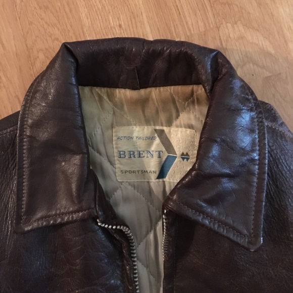 Vintage brown leather motorcycle jacket - Picture 5 of 6