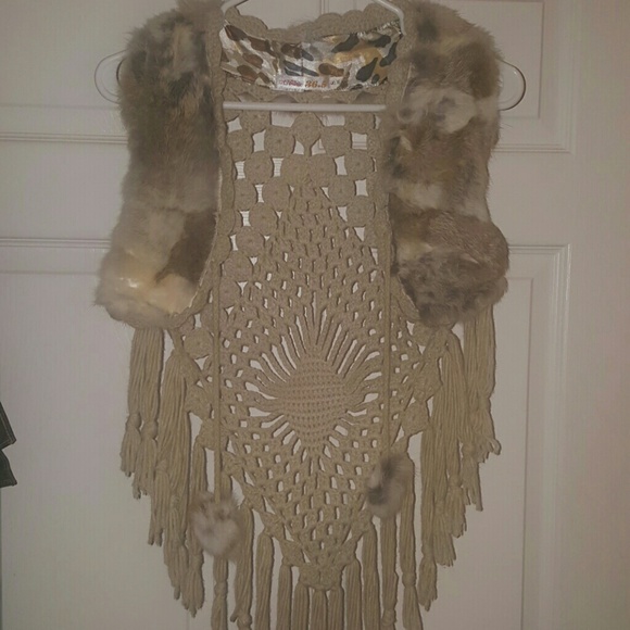 Beautiful Crochet feathered vest
