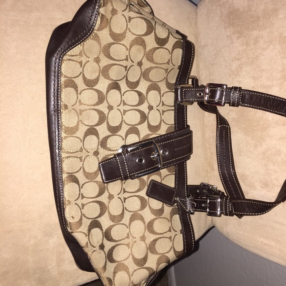 Used tan Coach bag