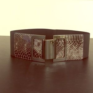 Black Snake Skin Print Belt