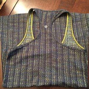 Navy and green Lulu lemon cool racerback tank.