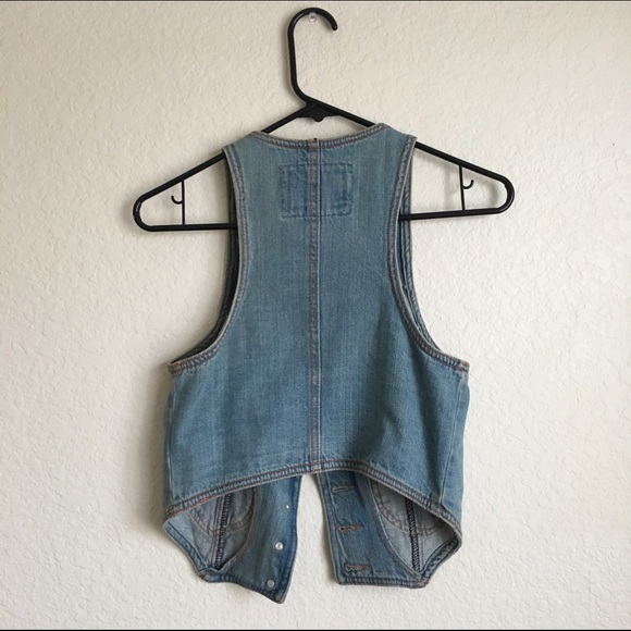 Cropped Denim Vest - Picture 2 of 2