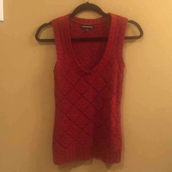 EXPRESS Red Pointelle Sweater Vest Size XS