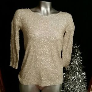 J Crew full sequin pullover top XS