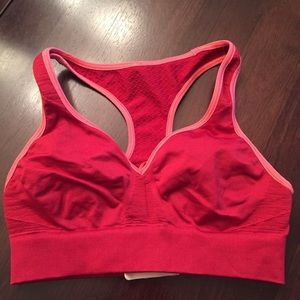 Red Lulu lemon athletics sports bra.