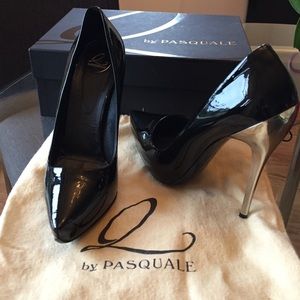 Pasqualina Black Patent Leather Stilettos