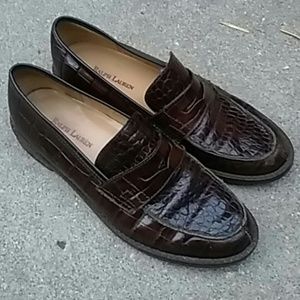 Ralph Lauren loafers 6.5 Brazil leather brown croc