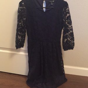 Navy lace dress.