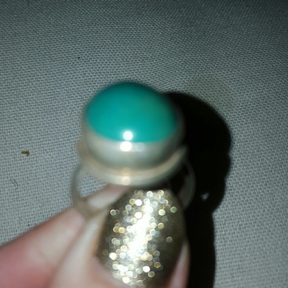 Large turquoise sterling silver ring. Vintage. - Picture 3 of 3